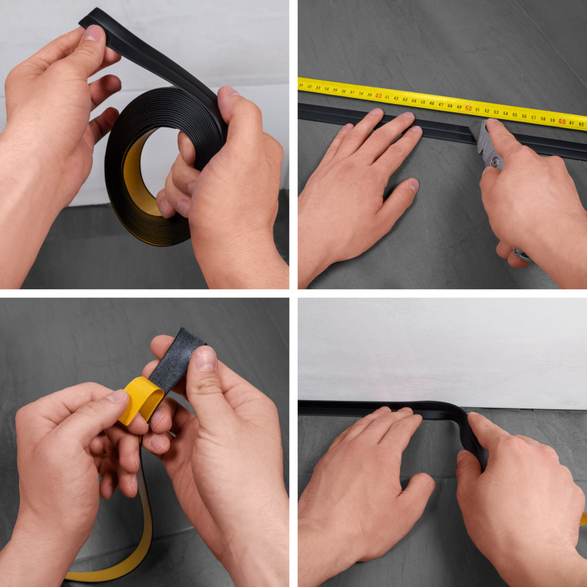 Plinthe de finition flexible adhésive PVC graphite