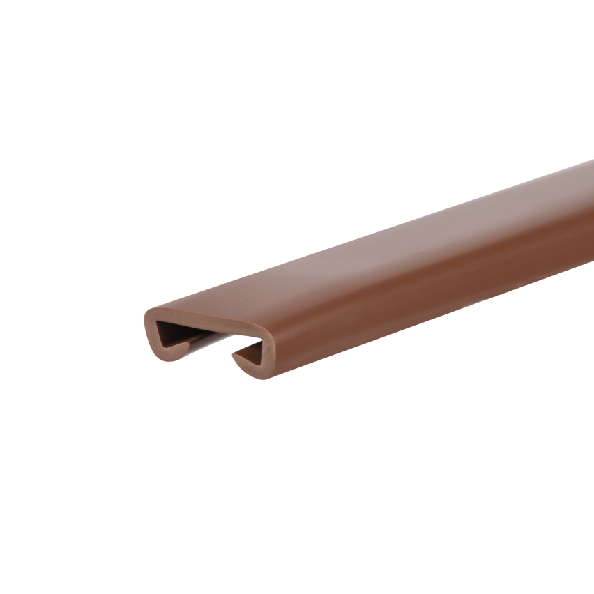 Profilé de main courante PVC PREMIUM 35x8mm marron 1m