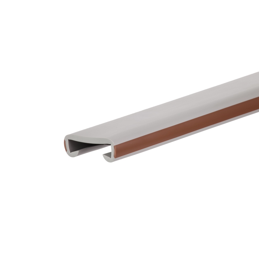 Profilé de main courante PVC LUX 40x8mm gris marron 1m