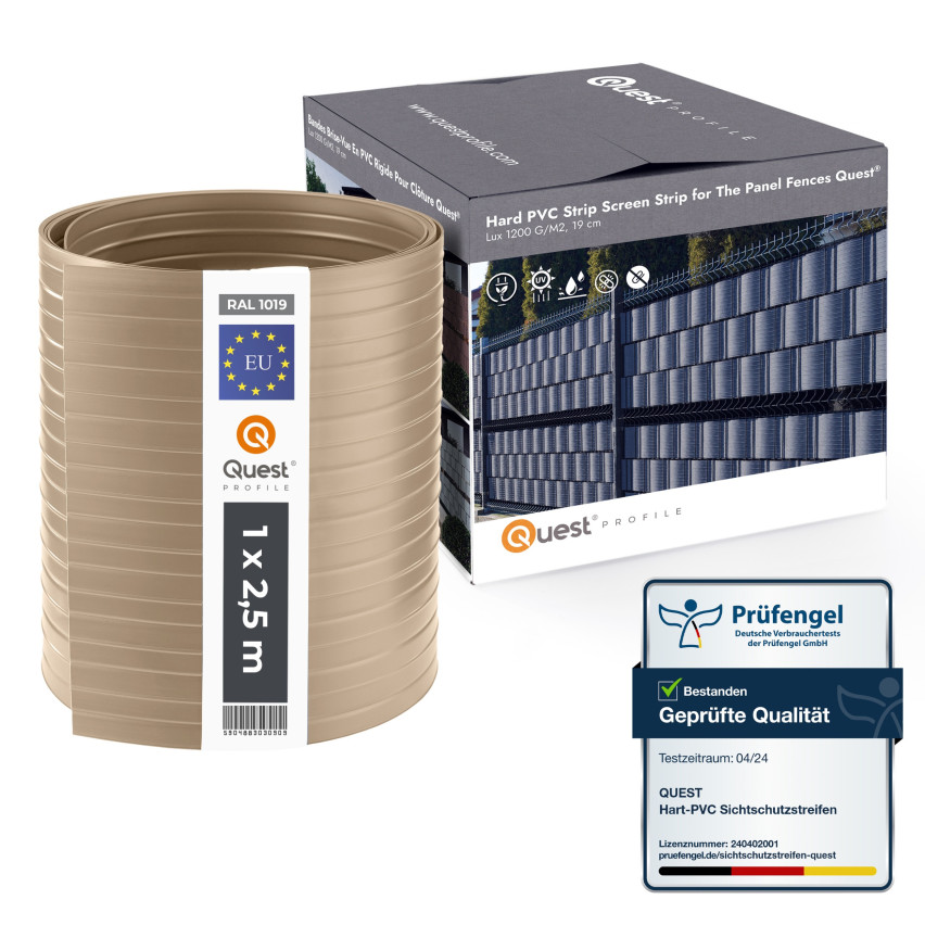 Bandes Brise-Vue en PVC Rigide pour clôture Double Fil, Protection Contre Le Vent pour Jardin, Balcon, terrasse, 900 g/m², RAL 1019