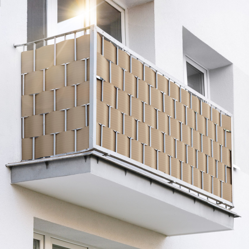 Bandes Brise-Vue en PVC Rigide pour clôture Double Fil, Protection Contre Le Vent pour Jardin, Balcon, terrasse, 900 g/m², RAL 1019