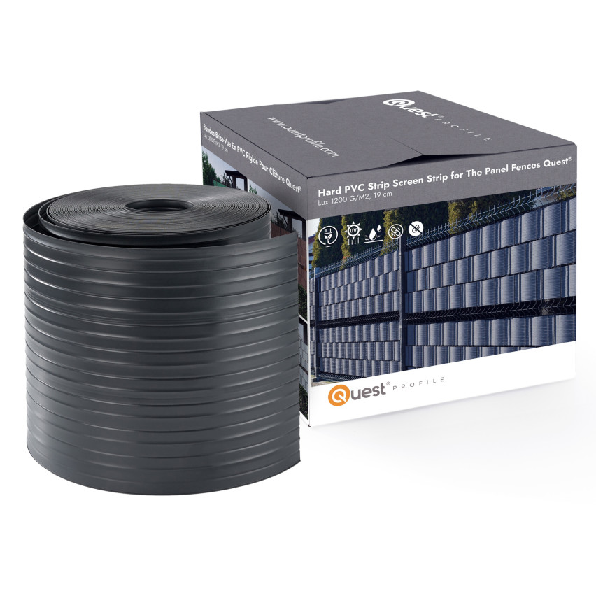 Bandes Brise-Vue en PVC Rigide pour clôture Double Fil,  Protection Contre Le Vent pour Jardin, Balcon, terrasse,  900 g/m², RAL 7016, 26 m