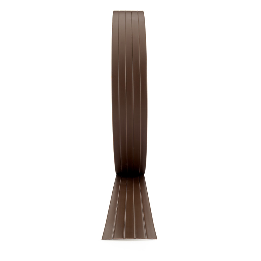 Bande de protection visuelle en PVC rigide Rouleau de protection visuelle Grille de clôture à double barre, hauteur 4,75cm Epaisseur : 1,5mm, brun RAL 8017