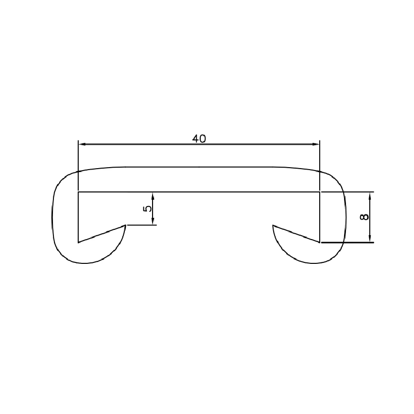 Main courante PVC, main courante d'escalier, garde-corps d'escalier, PREMIUM, 40x8mm, couleur brique, 1m