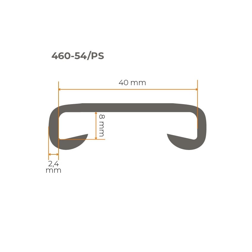 Profilé de main courante PVC Standard 40x8mm