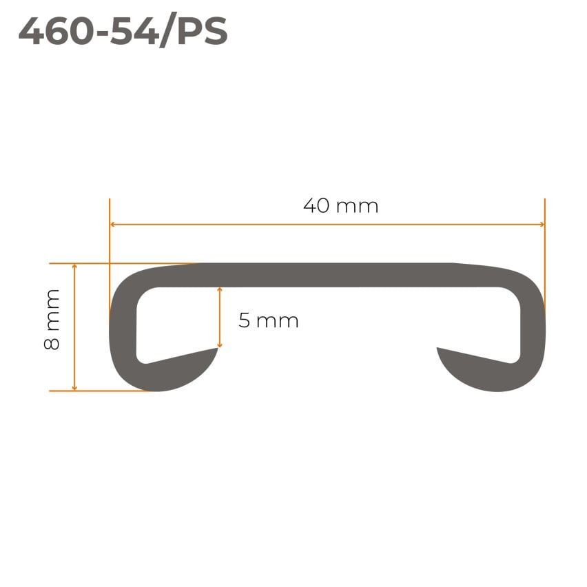 Bande de rambarde en PVC STANDARD 40x8mm rouge