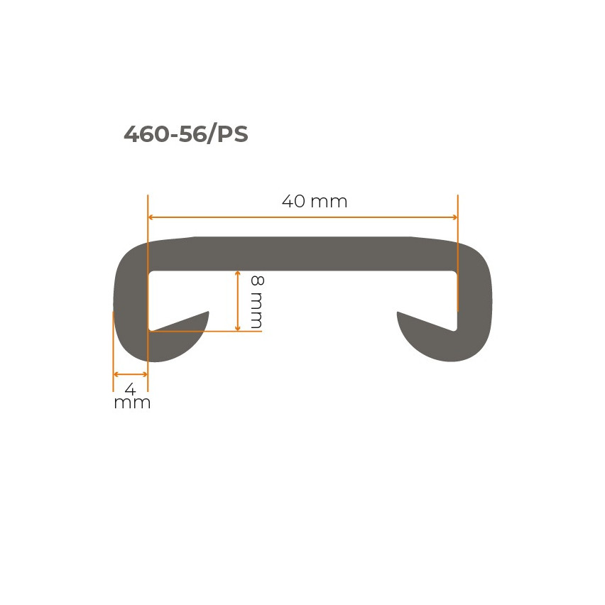 Profilé de main courante PVC PREMIUM 40x8mm blanc 1m
