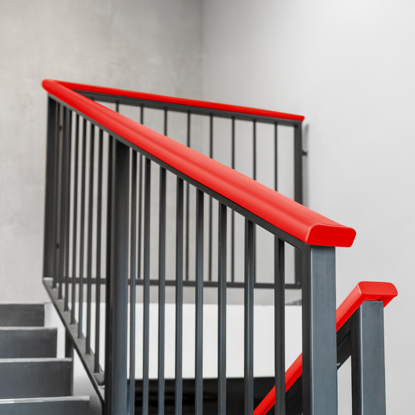 Finition pour poteau de garde-corps en PVC, embout pour profilé de garde-corps PREMIUM, 40x8, rouge