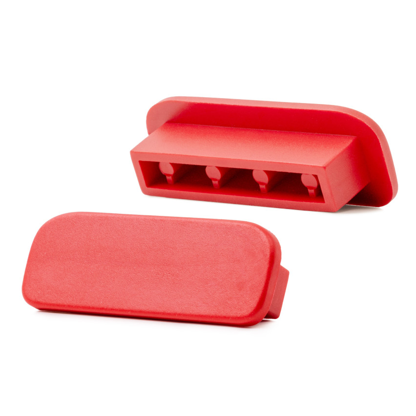 Finition pour poteau de garde-corps en PVC, embout pour profilé de garde-corps PREMIUM, 40x8, rouge