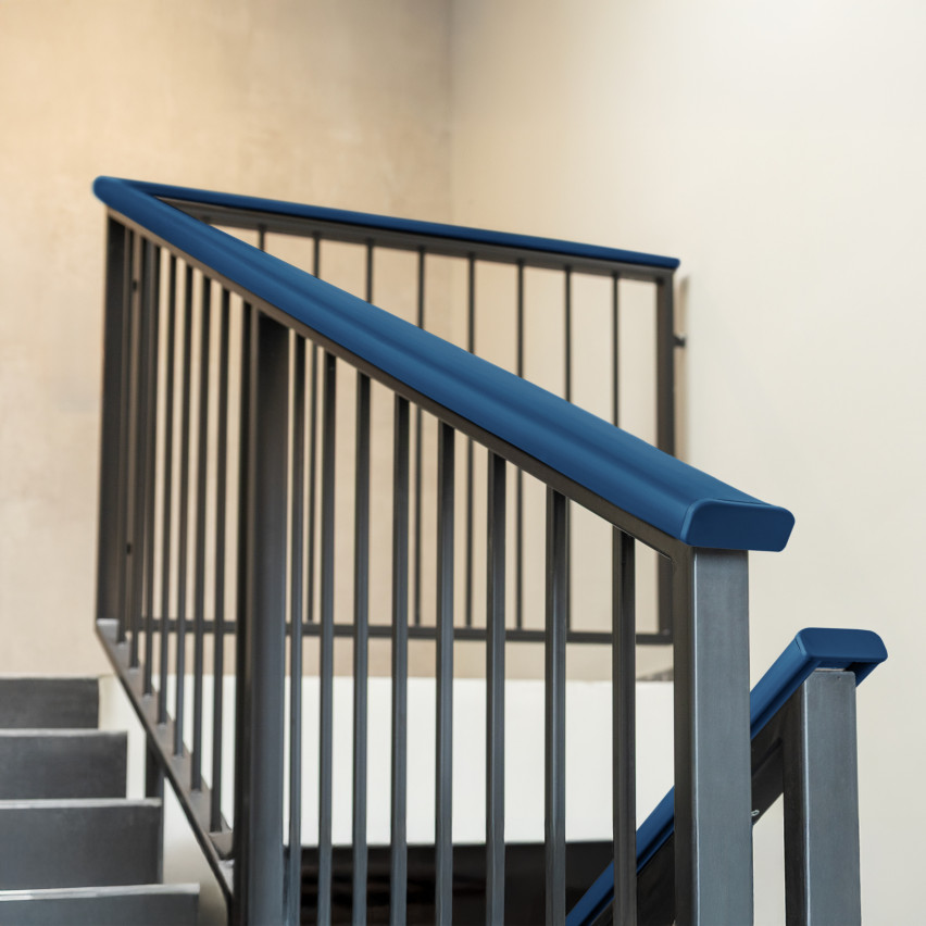 Finition pour poteau de garde-corps en PVC, embout pour profilé de garde-corps PREMIUM, 40x8, bleu foncé