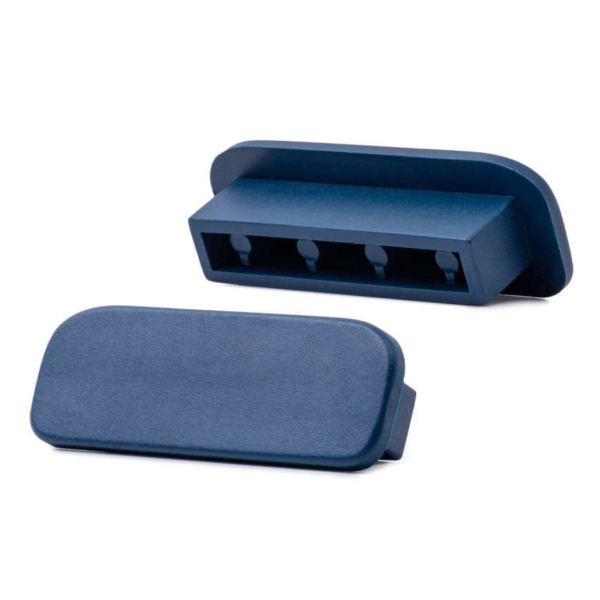 Finition pour poteau de garde-corps en PVC, embout pour profilé de garde-corps PREMIUM, 40x8, bleu foncé