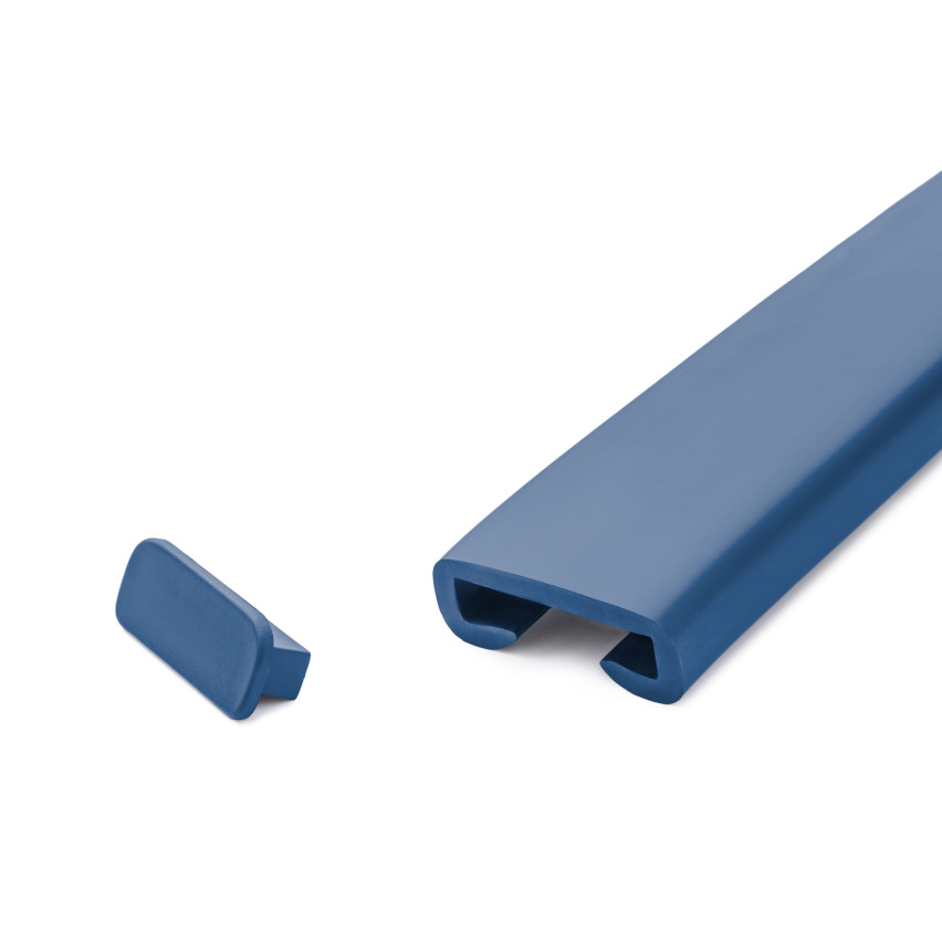 Finition pour poteau de garde-corps en PVC, embout pour profilé de garde-corps PREMIUM, 40x8, bleu foncé