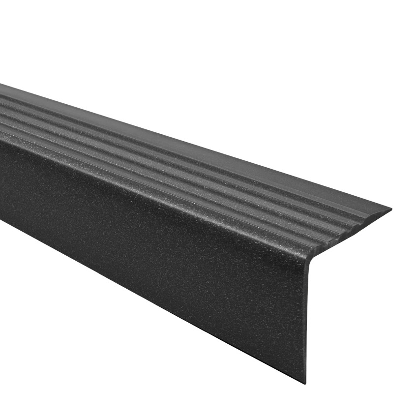 RGP profilé d'escalier antidérapant 50x42mm 1,5m noir/argenté