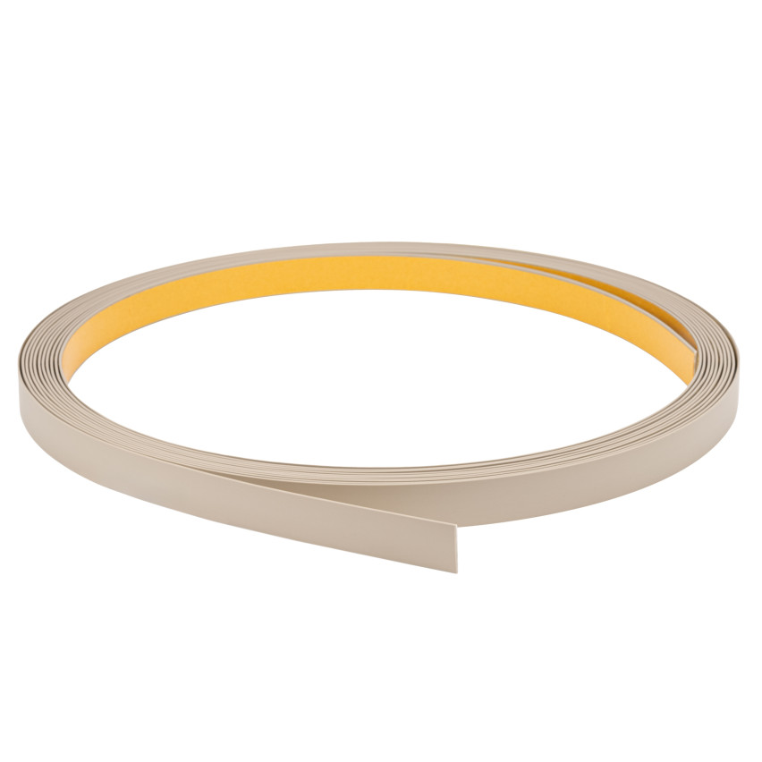 Barre plate en PVC rigide avec adhésif, beige, 10 m