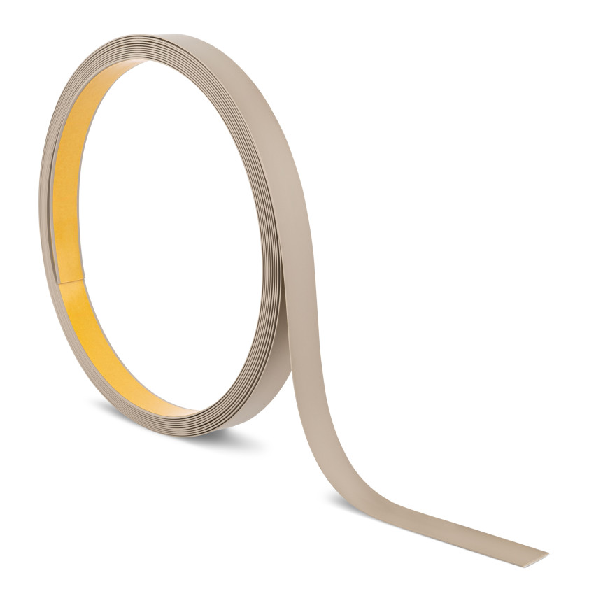 Barre plate en PVC rigide avec adhésif, beige, 10 m