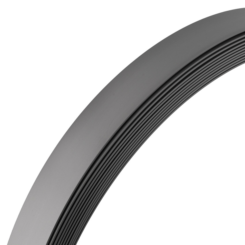 Barre plate en PVC rigide avec adhésif, gris foncé, 10 m
