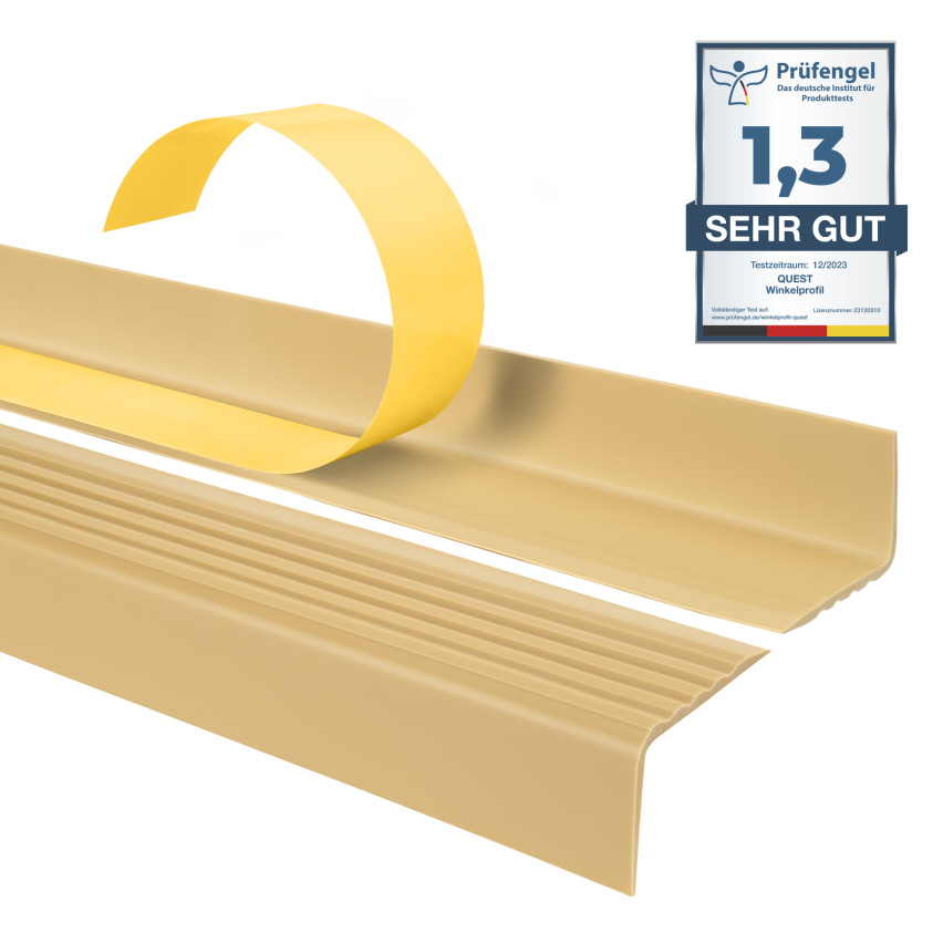 Nez de marche antidérapant adhésif 40x25mm, crème