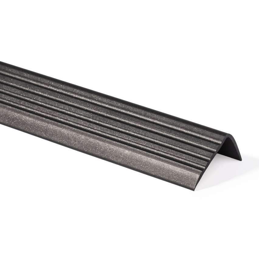 RGP profilé d'escalier antidérapant 50x42mm 1,5m noir/argenté