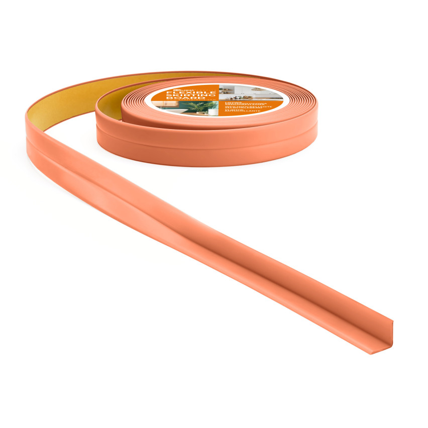 Baguette de finition auto-adhésive en PVC brun clair 10/10 5 m