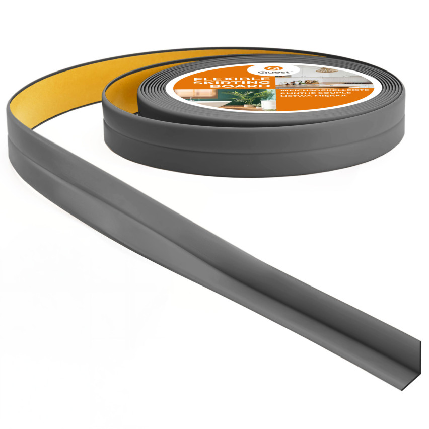 Baguette de finition auto-adhésive en PVC anthracite 10/10 5 m