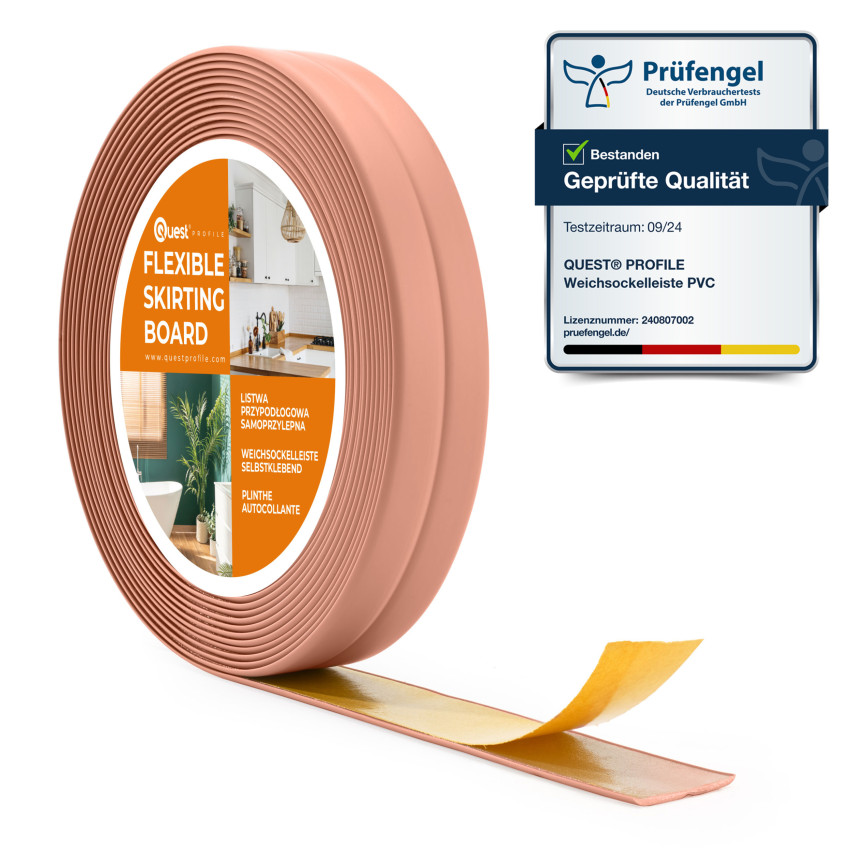 Baguette de finition auto-adhésive en PVC brun clair 10/10 5 m