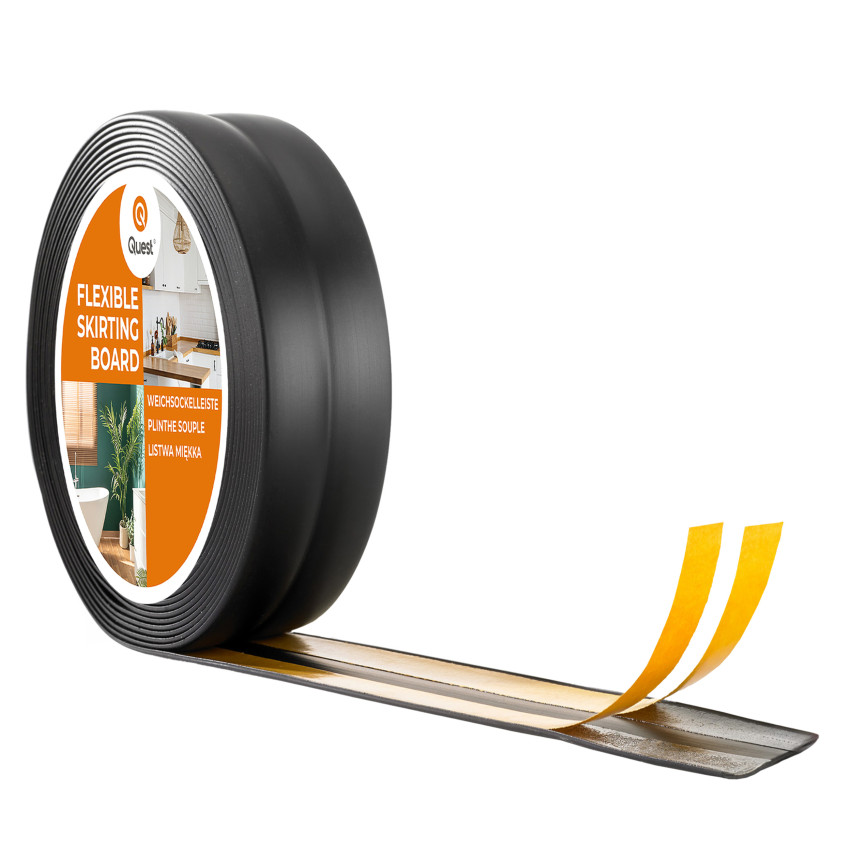 Plinthe de finition flexible adhésive PVC noire