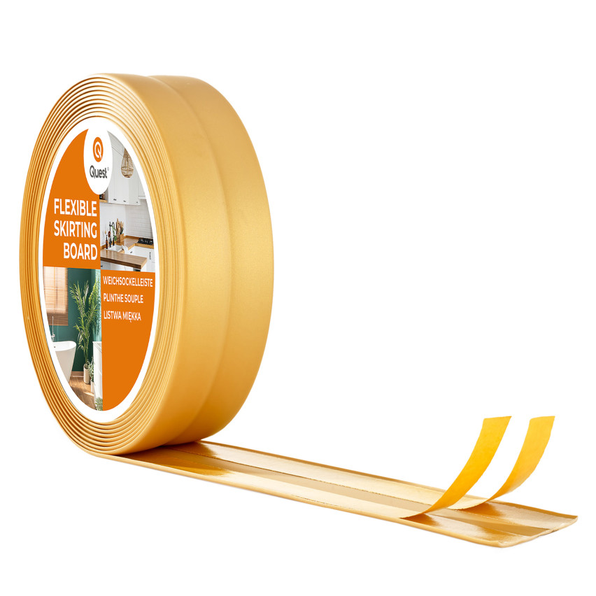 Plinthe de finition flexible adhésive PVC d'or