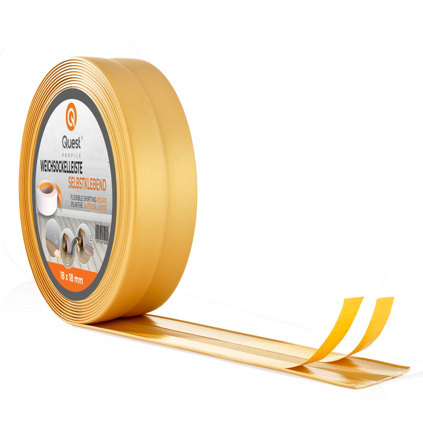 Plinthe de finition flexible adhésive PVC d'or