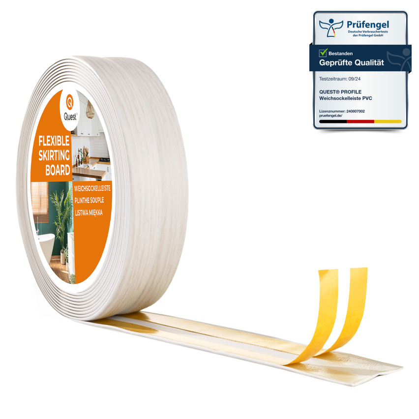 Plinthe de finition en PVC auto-adhésive, couleur bouleau