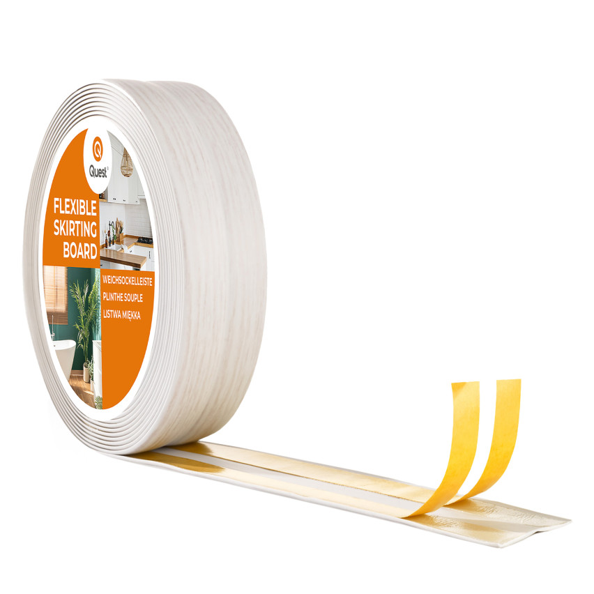 Plinthe de finition en PVC auto-adhésive, couleur bouleau