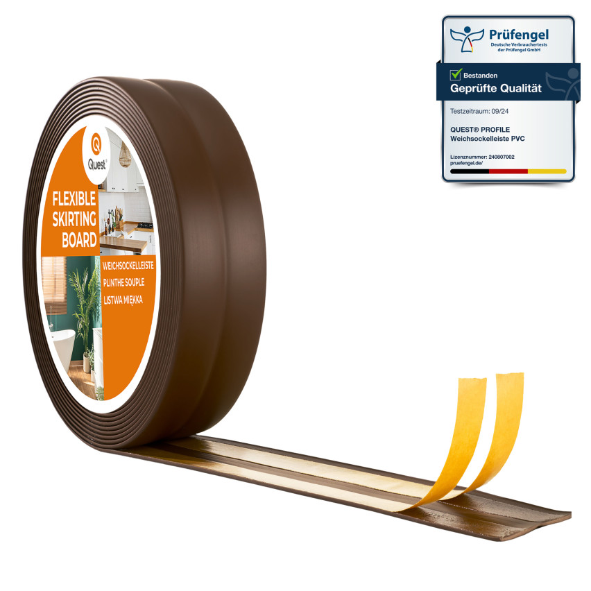 Plinthe de finition en PVC auto-adhésive, brun foncé