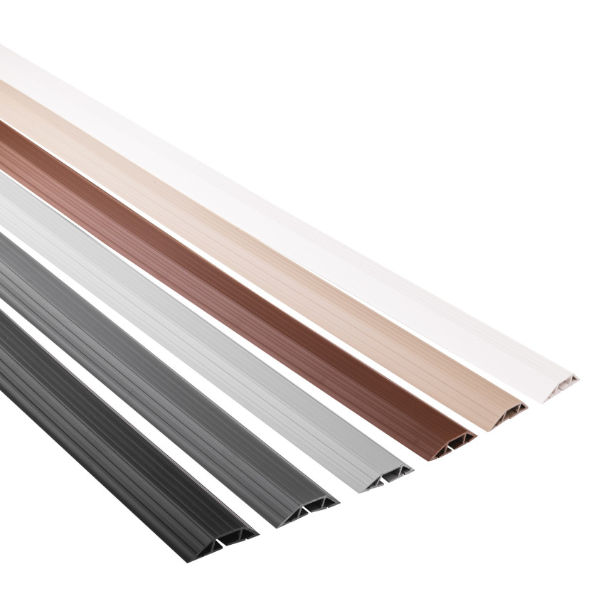 Goulotte en PVC autocollante - 200 cm, trapézoïdale, grise