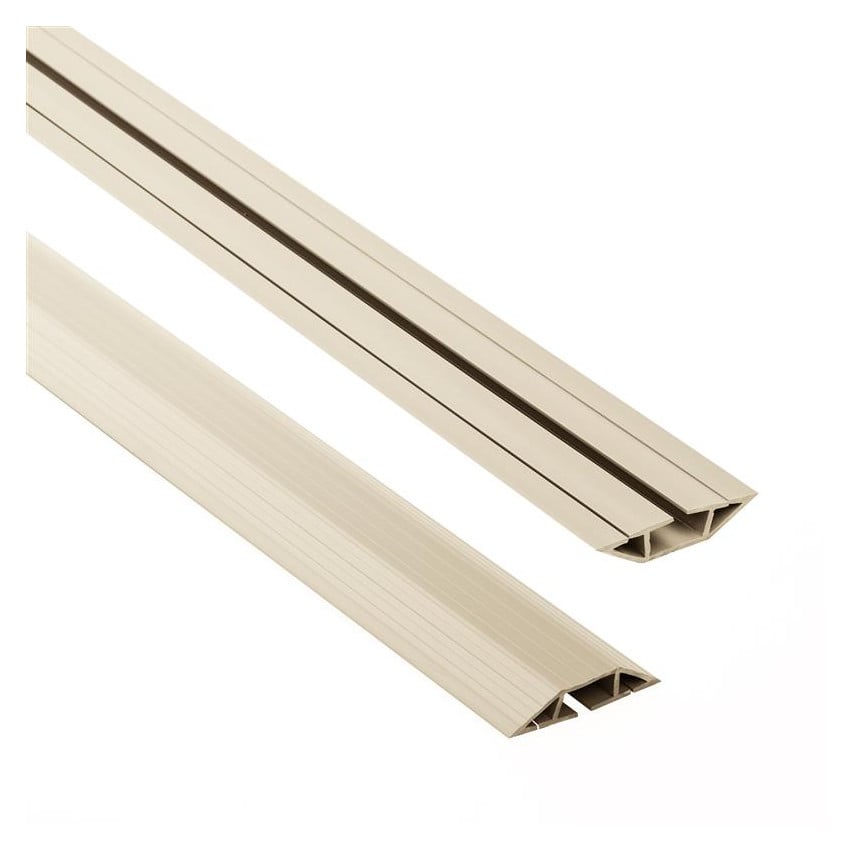 Goulotte de câblage en PVC - 200 cm, trapézoïdale, beige