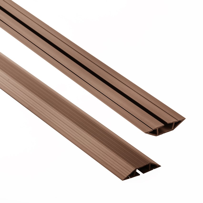 Goulotte de câblage en PVC - 200 cm, trapézoïdale, marron