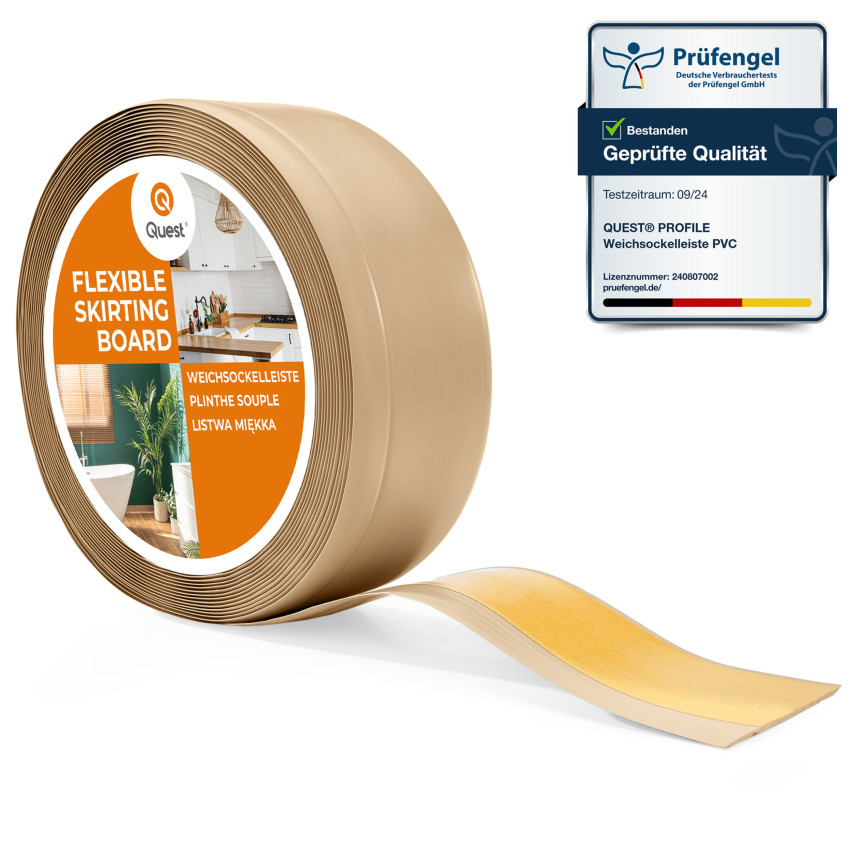 Plinthe PVC auto-adhésive, 70x20mm, sable