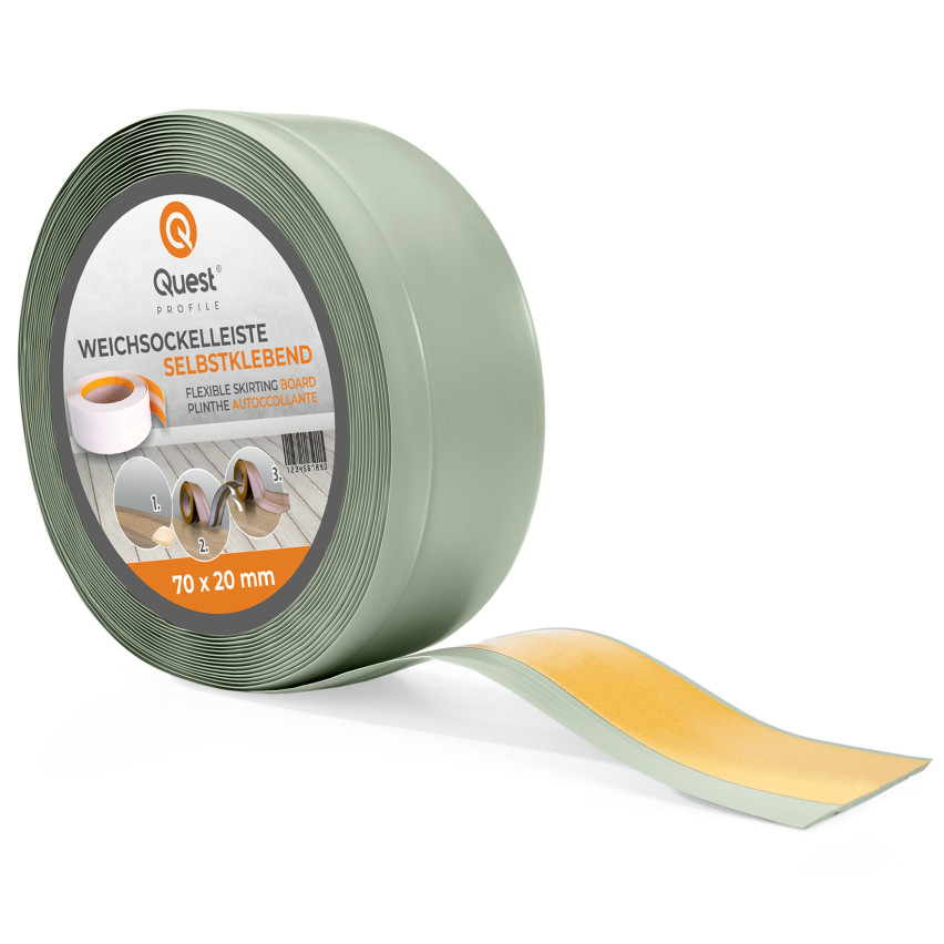 Plinthe PVC auto-adhésive, 70x20mm, vert clair