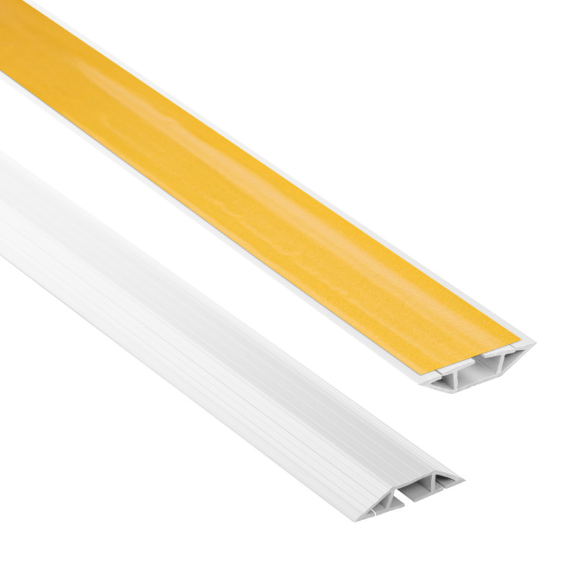 Goulotte en PVC autocollante - 200 cm, trapézoïdale, blanche