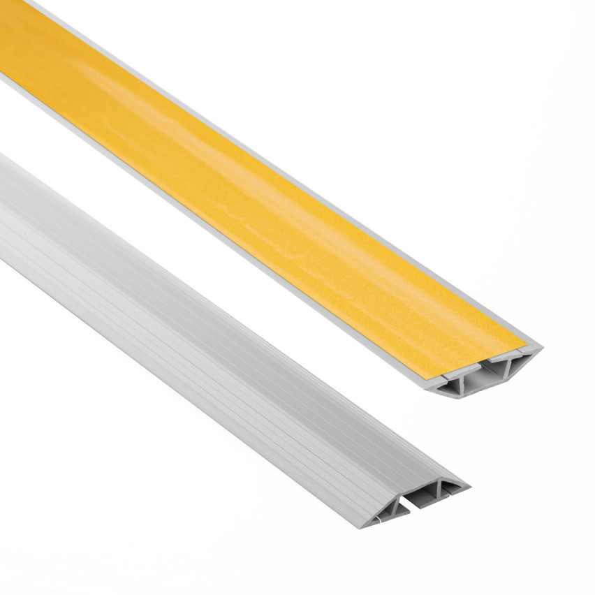 Goulotte en PVC autocollante - 200 cm, trapézoïdale, grise