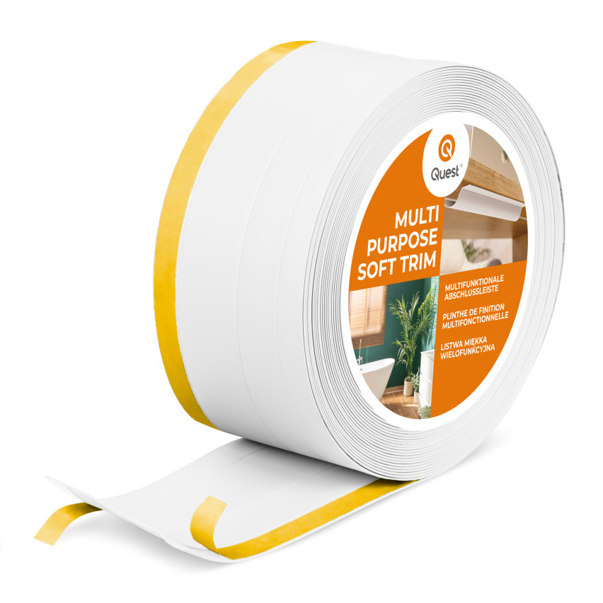 Moulure PVC Multifonction 4en1 – Panneau de Finition Autocollant, 120 mm, Blanc