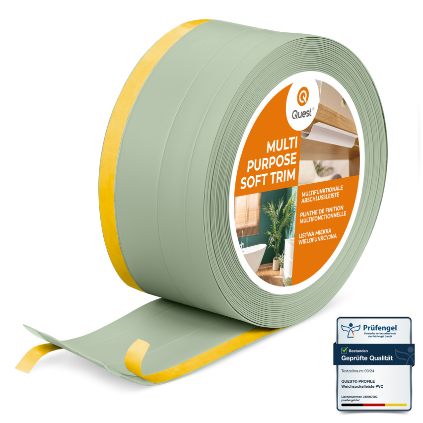 Moulure PVC Multifonction 4en1 – Panneau de Finition Autocollant, 120 mm, Vert Clair