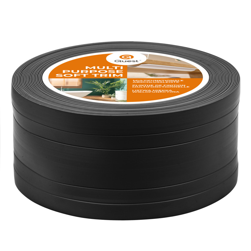 Goulotte Multifonction en PVC 2en1 – Panneau de Finition Autocollant, 110Mm, Noir