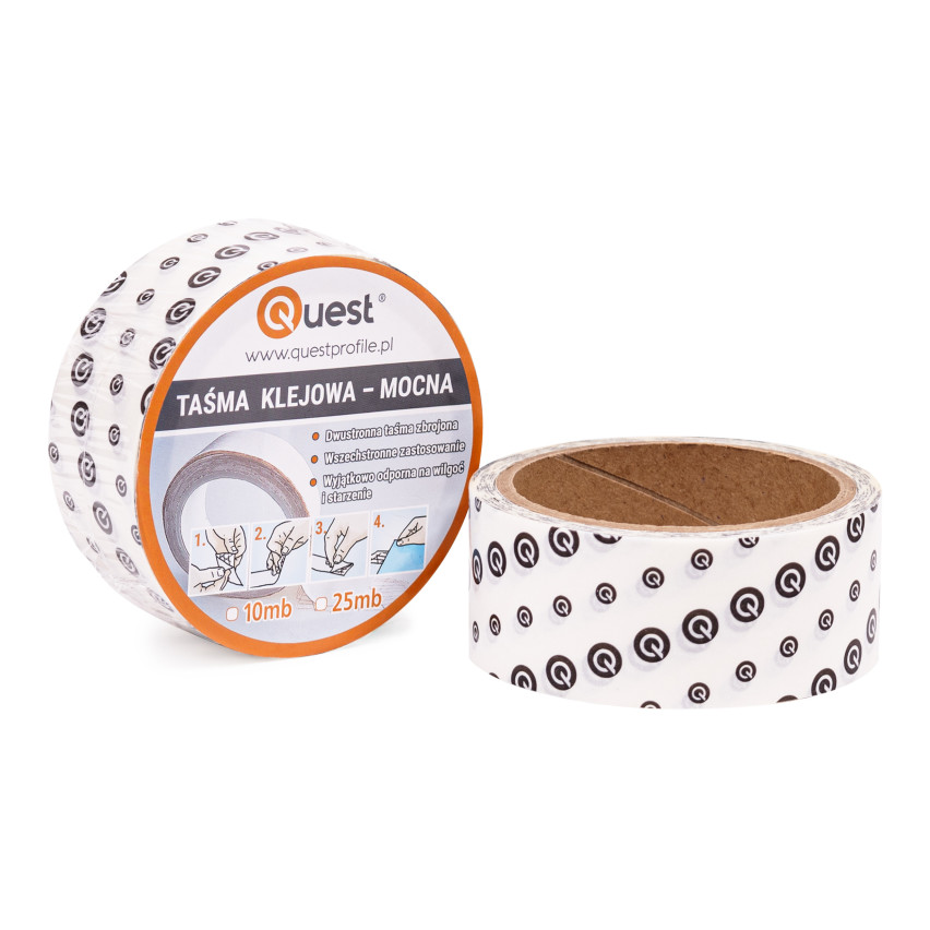 Ruban adhésif double face fort pour PVC, bois, métal - 10m
