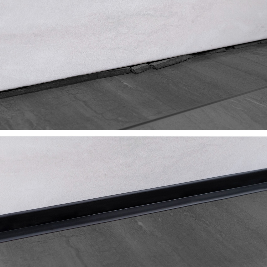 Plinthe de finition flexible adhésive PVC gris clair