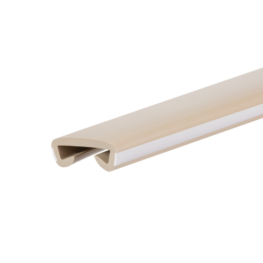 Profilé de main courante en PVC LUX, profilé de main courante, main courante 40x8mm beige/blanc