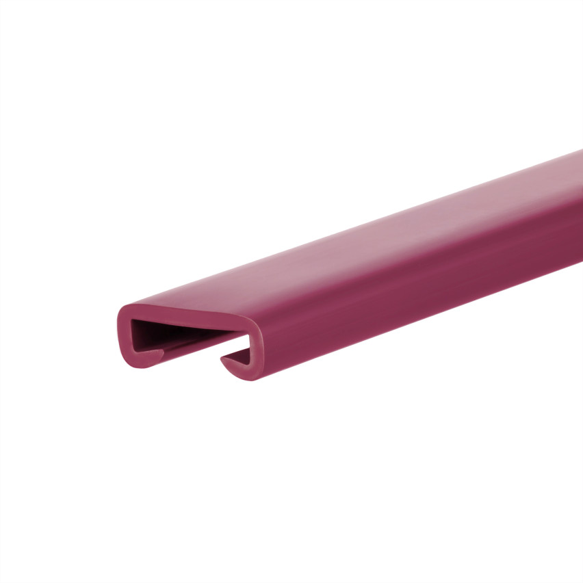 Main courante PVC, main courante d'escalier, garde-corps d'escalier, PREMIUM, 40x8mm, rouge bordeaux, 1m