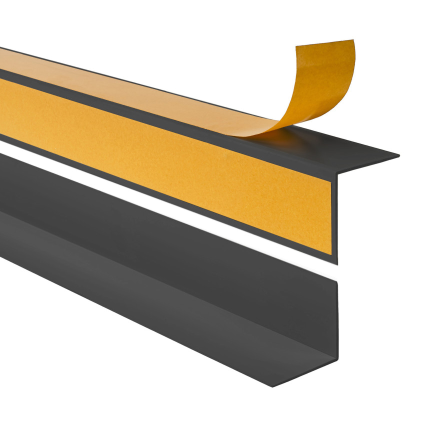 Barre d'angle collée à l'extérieur, gris foncé