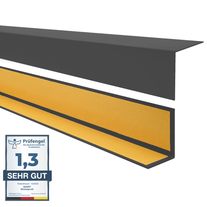 Cornière PVC, adhésive, protection d'angles et de bords, rigide, gris foncé