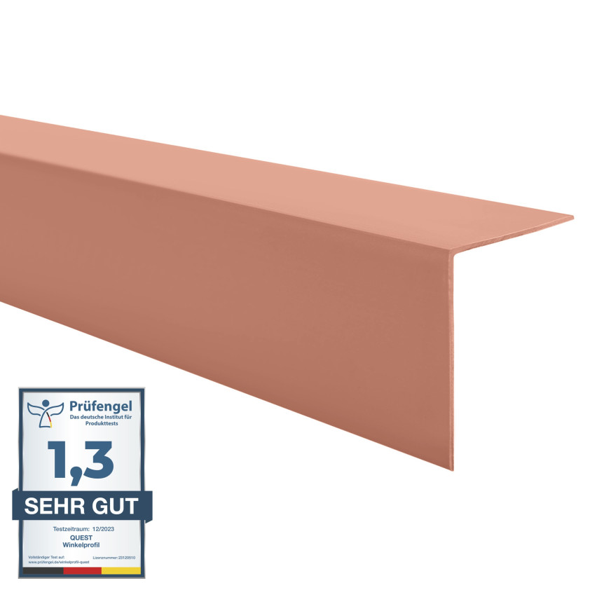 PVC Cornière rigide, plastique, protection des bords, marron clair