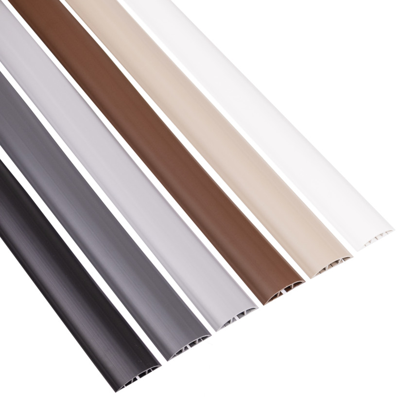 Chemin de câbles PVC autocollant - 200 cm, semi-circulaire, beige