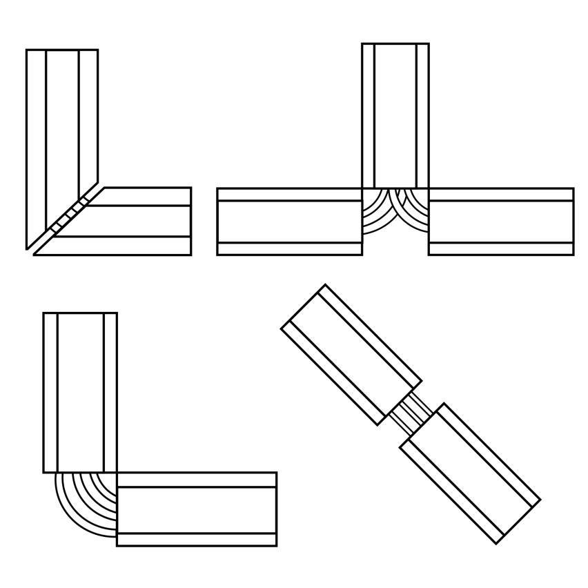 Goulotte en PVC autocollante - 200 cm, trapézoïdale, blanche